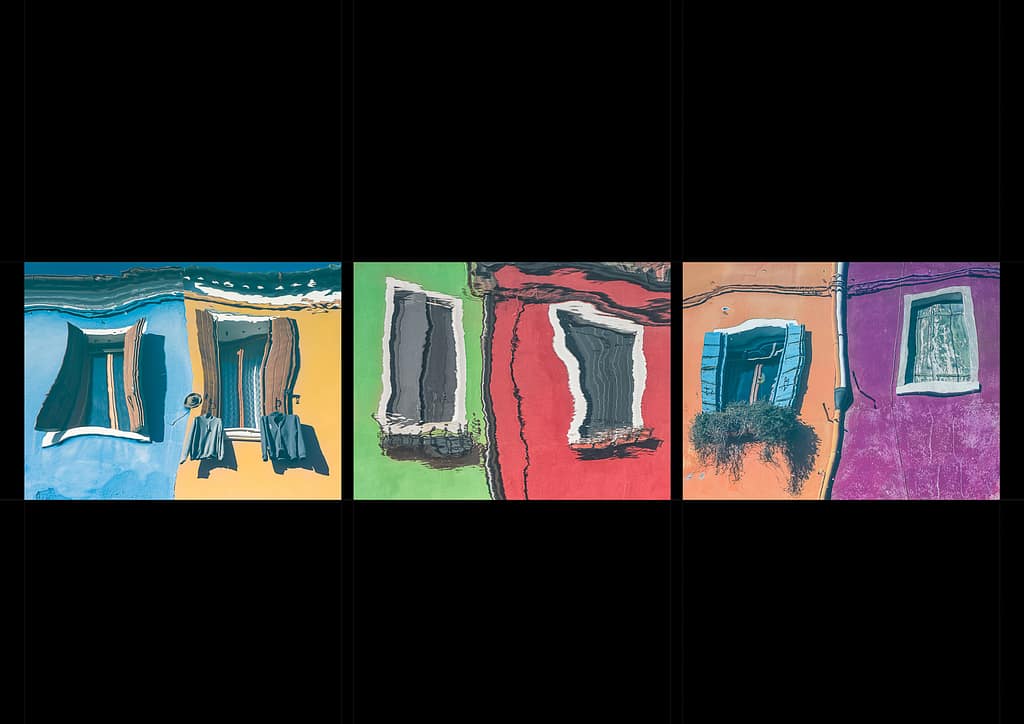 20 REFLECTIONS OF BURANO WINDOWS by Angela Dunn