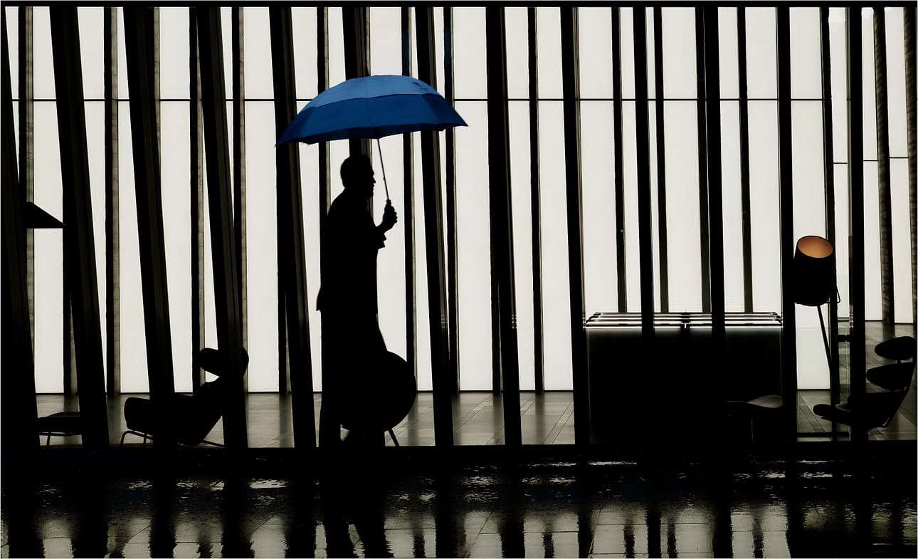21 MAN WITH A BLUE UMBRELLA by Richard Burt