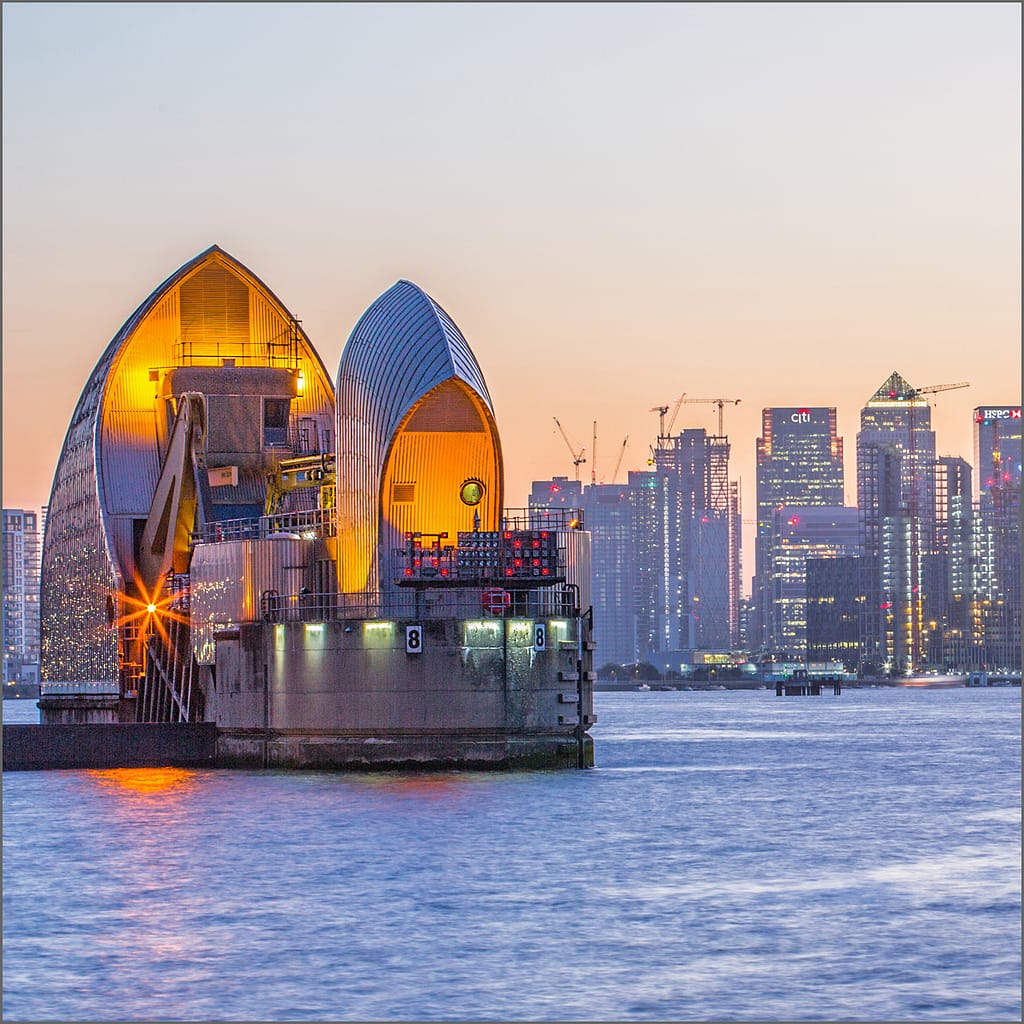 18 THAMES BARRIER AT SUNSET by Gina Taylor